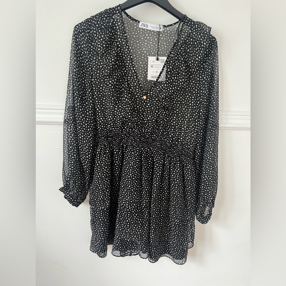 Zara Dresses & Skirts - Zara NEW with tags Medium dress black and white sheer ruffles women summer NWT